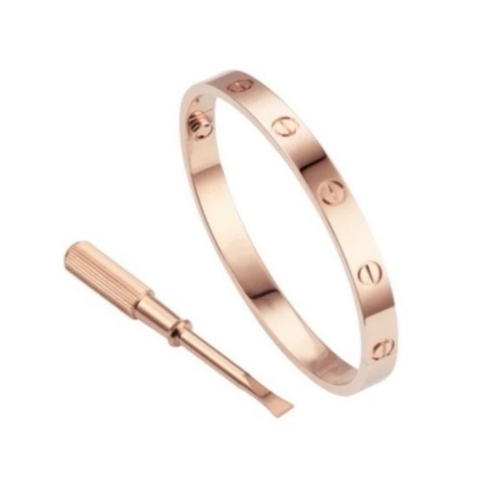 Generic Rose Gold Screw Cuff Bangle Bracelet with Screwdriver
